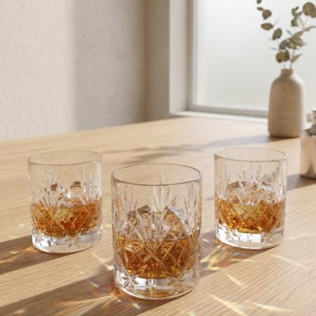 Pahare - Set 6 pahare pentru whisky din cristal Luxion, Melodia RCR, 240 ml