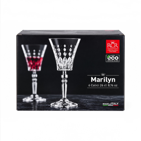 Set 6 pahare vin RCR Marilyn, cristal Luxion, 260 ml [2]