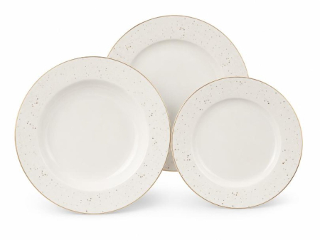 Set farfurii Ambition Aurelia, 18 piese, 6 persoane, portelan alb cu detalii aurii [2]