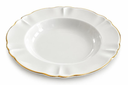 Set farfurii portelan Apulum, 6 persoane, 20 piese, crem cu bordura aurie [7]