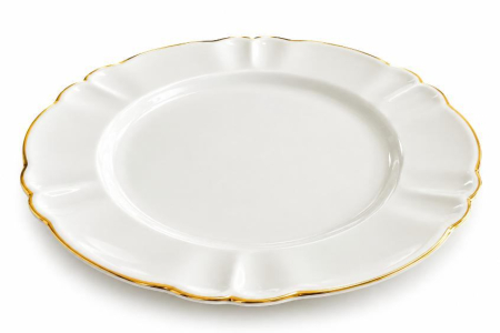 Set farfurii portelan Apulum, 6 persoane, 20 piese, crem cu bordura aurie [4]
