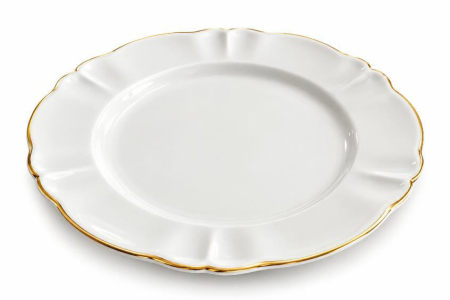 Set farfurii portelan Apulum, 6 persoane, 20 piese, crem cu bordura aurie [5]