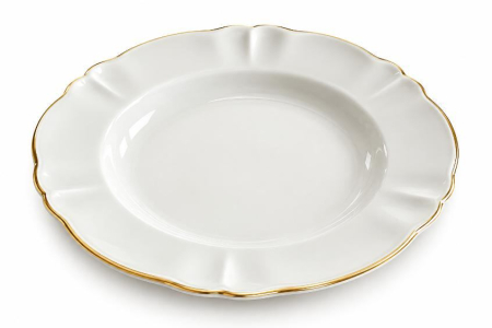 Set farfurii portelan Apulum, 6 persoane, 20 piese, crem cu bordura aurie [6]