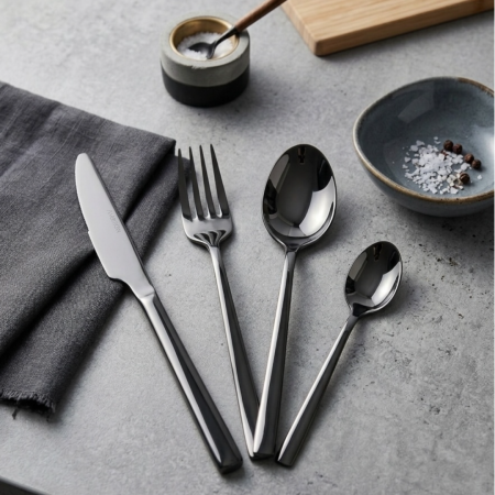 Tacamuri - Set tacamuri 24 piese din inox Ambition Como Black - pentru 6 persoane