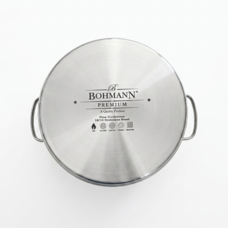 Set vase gatit, 8 piese, INOX PREMIUM 18/10, 1.8L, 2.0 L, 3.5 L, 5.9 L, inductie, capac termorezistent cu garnitura silicon, Bohmann [4]