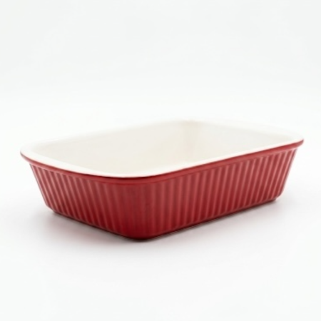 Tava ceramica pentru copt dreptunghiulara 31x22x7 cm, Rosu [3]