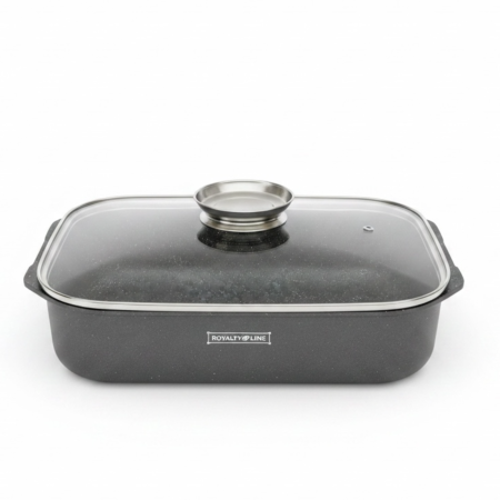 Tava roaster pentru cuptor cu capac termorezistent Royalty Line, 6 L [4]