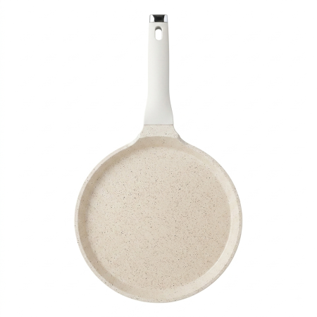Tigaie pentru clatite Royalty Line, 25 cm, acoperire antiaderenta marmurata, crem [3]