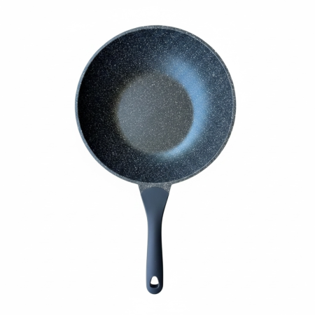Tigaie Wok cu capac Royalty Line, interior marmura antiaderent gatit rapid si sanatos [2]