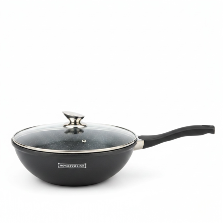 Tigaie Wok cu capac Royalty Line, interior marmura antiaderent gatit rapid si sanatos [1]