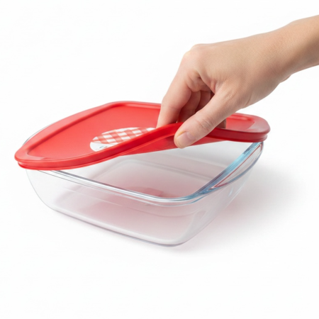 Vas termorezistent din sticla borosilicata cu capac, Ôcuisine, 2.2 Lt [1]