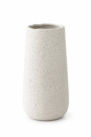 Vaza decorativa alba cu aspect ceramic, 30 cm, design minimalis [2]