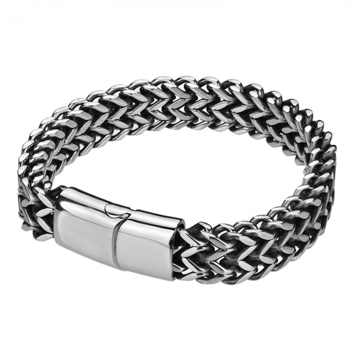 Bratara barbateasca lant din otel inoxidabil, prindere magnet, 21 cm [4]