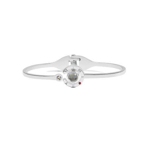 Bratara de dama tip Bangle fixa cu proiectie " Te iubesc " in 100 de limbi diferite, placat cu aur 18K, otel inoxidabil, argintiu [1]