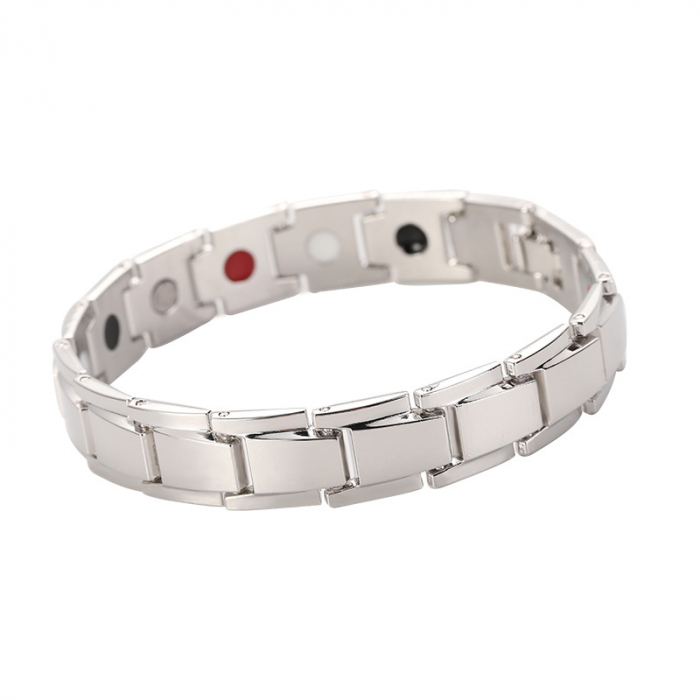 Bratara magnetica si terapeutica pentru o stare de bine si protectie, placata cu aur 18K, argintiu [1]