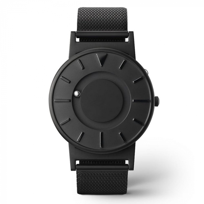 Ceas Eutour E011 cu bilute actionate magnetic, mecanism quartz elvetian, curea din otel inoxidabil, negru [2]