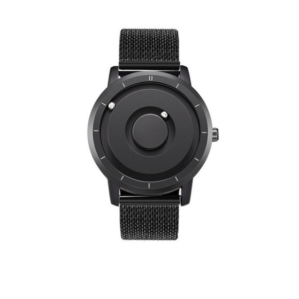 Ceas Eutour E024 cu bilute actionate magnetic, mecanism quartz elvetian, otel inoxidabil, negru [1]