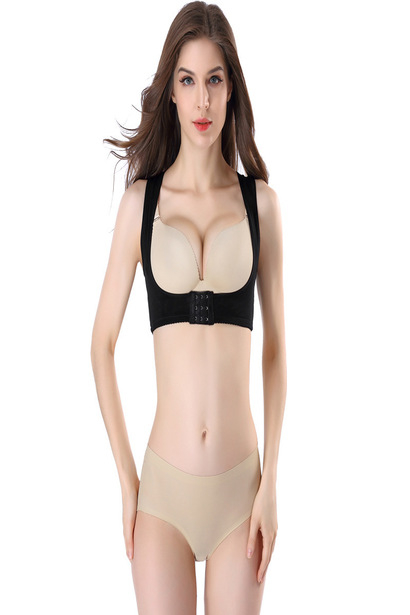 Corset modelator cu efect de corector postura si push up, indreptare spate, coloana, umeri si clavicula, elastan, Tessero, marime L INTL, negru [1]