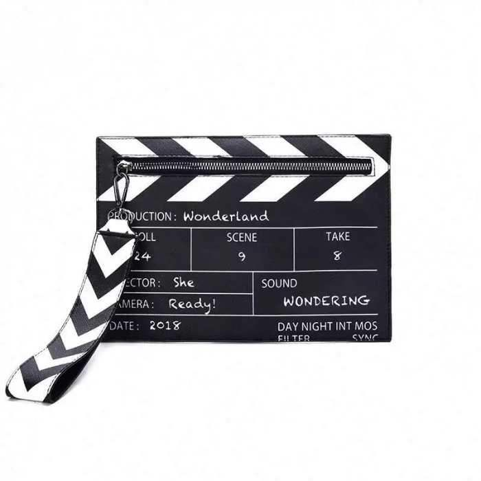 Geanta de dama pentru umar tip plic, model clapeta pentru film, maner umar, piele ecologica, Tessero, negru [2]