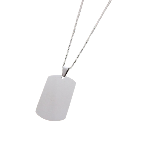 Lant cu pandantiv placuta identificare nume army, dog tag, otel inoxidabil, argintiu [3]