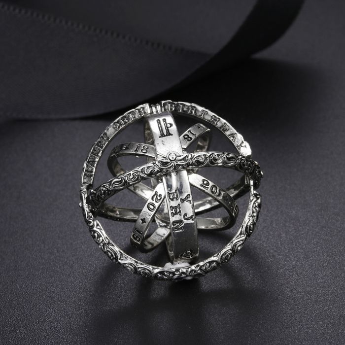 Lantisor cu pandantiv astronomic, sfera pliabila, unisex, proiectie "Te iubesc"' in 100 de limbi diferite, placat cu aur 18K, argintiu [2]