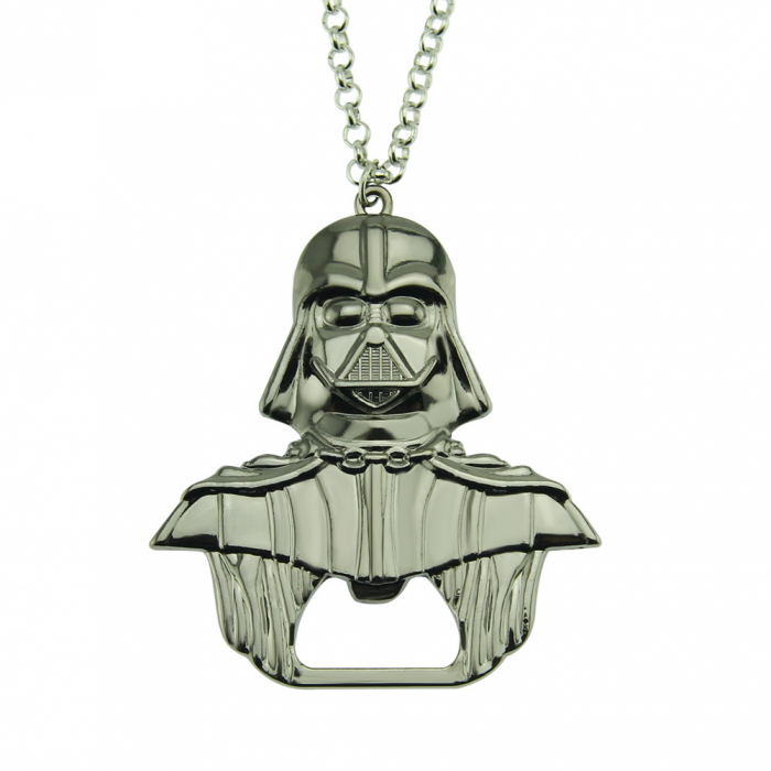 Lantisor cu pandantiv StarWars cu desfacator de sticle. avatar DarthVader, Tessero, argintiu si negru [1]
