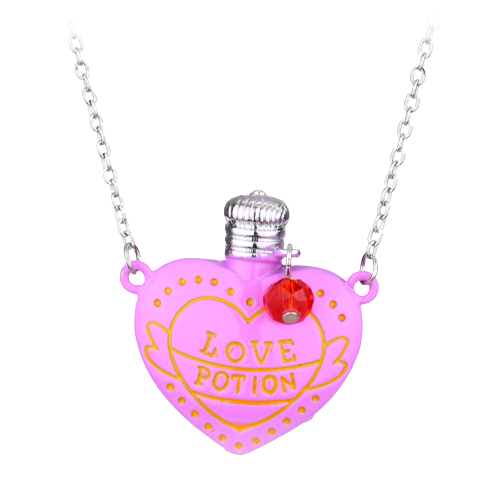 Lantisor de dama cu pandantiv creativ in forma de sticluta roz '' Love Potion "', placat cu argint, Tessero, argintiu [1]