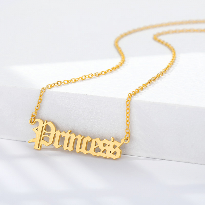 Lantisor de dama cu pandantiv " Princess ", otel inoxidabil, placata cu aur 18K, Tessero, auriu [3]