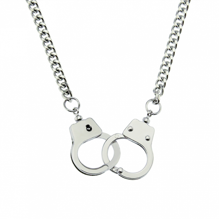 Lantisor model Cuban Chain cu inchidere in forma de catuse, unisex, 50 cm, Tessero, argintiu [2]