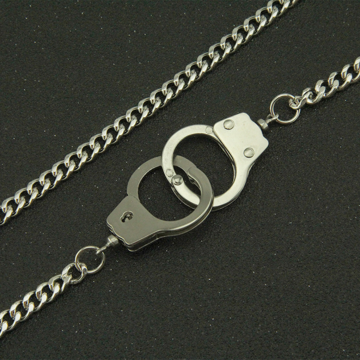 Lantisor model Cuban Chain cu inchidere in forma de catuse, unisex, 50 cm, Tessero, argintiu [1]