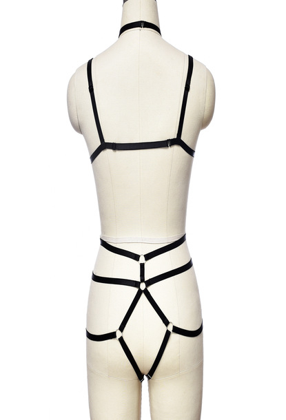 Lenjerie sexy de dama cu barete reglabile, Tessero, marime universala, negru [4]