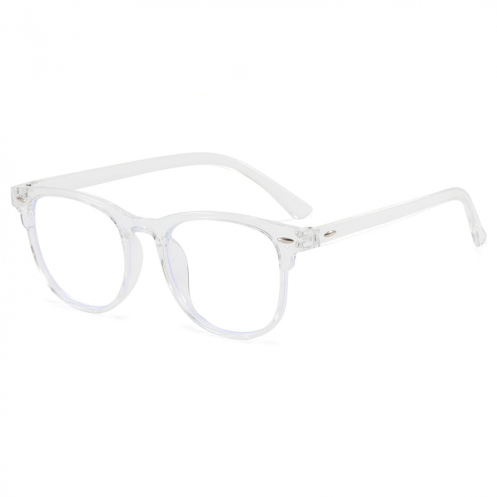 Ochelari de protectie pentru calculator, ecran telefon, laptop, TV, fara dioptrii, lentile transparente, rama incolara, antireflex, anti lumina albastra, unisex, Tessero, transparent [1]