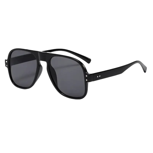 Ochelari de soare Aviator Oversize Retro, unisex, protectie UV400, Tessero, negru [1]