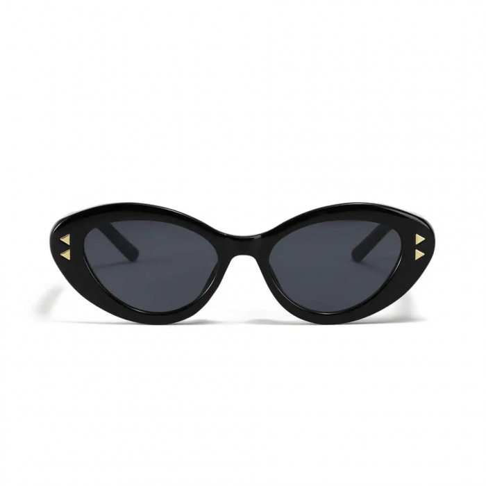 Ochelari de soare Cat-Eye, model discret in forma de triunghi, forma ovala, protectie UV400, Tessero, negru [2]