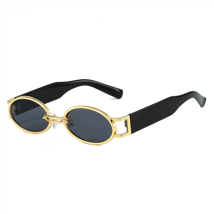 Ochelari de soare dama, forma ovala, protectie UV400, model auriu, Tessero [1]