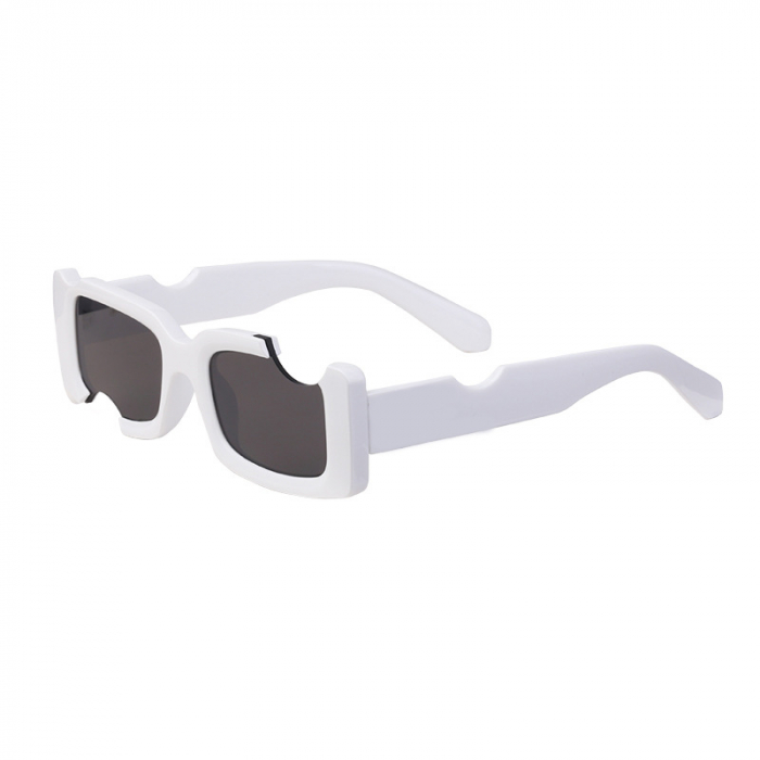 Ochelari de soare dama, retro dreptunghiulari cu decupaj, protectie UV400, Tessero, alb [1]
