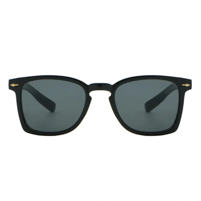 Ochelari de soare Retro Square, unisex, protectie UV400, model discret auriu, Tessero, negru [2]