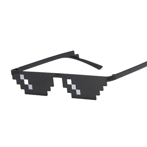 Ochelari de soare Thug Life unisex, model pixelat pentru petreceri, negru [1]