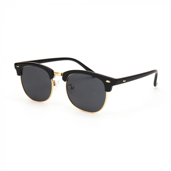 Ochelari de soare Wayfarer, rama de metal si plastic, UV400, Tessero, negru si auriu [1]