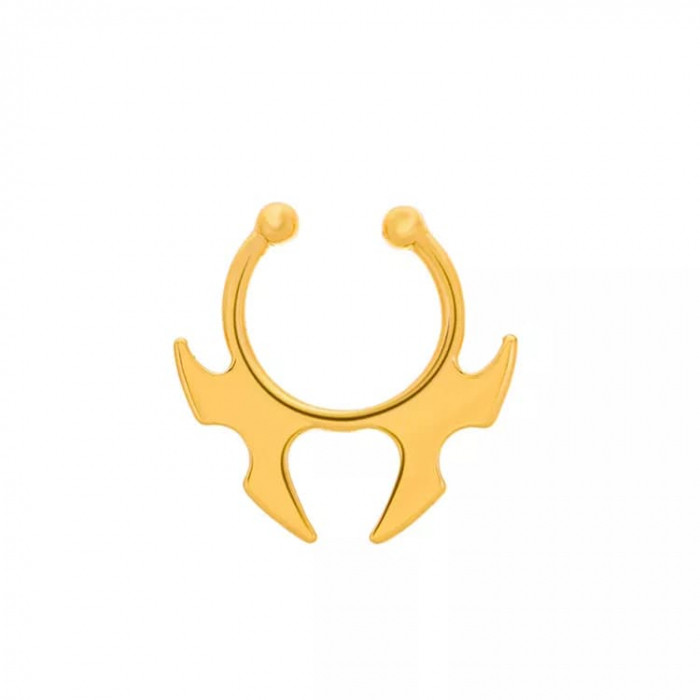 Piercing cercel de nas fals, septum, prindere in forma U, placat cu aur 18K, unisex, Tessero, auriu [1]