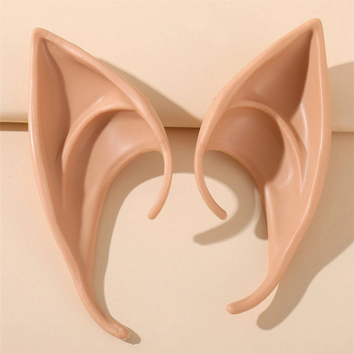 Set Cercei tip Earcuff pentru urechi din plastic, model ureche de spiridus, elf, unisex, Tessero, culoare nude [2]