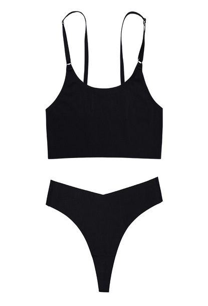 Set lenjerie intima chiloti si bustiera, 3 tipuri de culori, 6 piese, fara cusatura, comfortabile, microfibra, barete reglabile, marime M INTL, Tessero, negru, maro inchis, maro deschis [4]