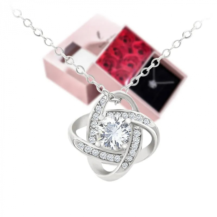 Set trandafiri din sapun si lantisor cu pandantiv cu pietre zirconiu, placat cu aur 18K, cutie depozitare, Tessero [2]