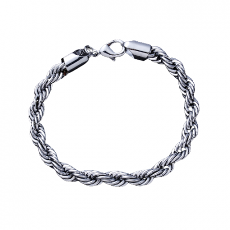 Bijuterii barbati - Bratara Rope din lant masiv, otel inoxidabil, 21 cm, argintiu