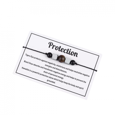 Bijuterii dama - Bratara tip snur din pietre vindecatoare semipretioase naturale care stimuleaza protectia, unisex, marime reglabila, Tessero, negru