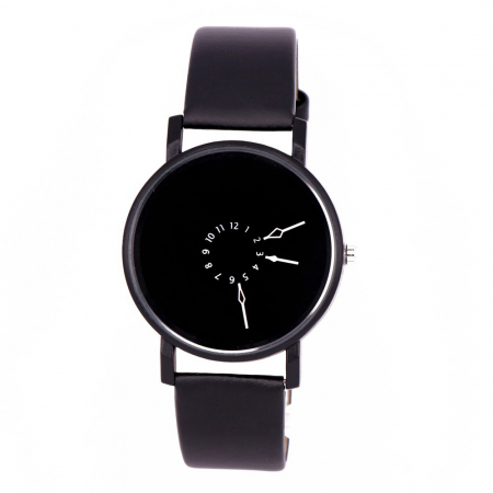 Ceasuri barbatesti - Ceas de mana rotund analog, model creativ cu sageti, mecanism quartz, unisex, Tessero, negru