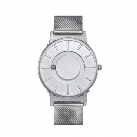 Ceasuri barbatesti - Ceas Eutour E014 cu bilute actionate magnetic, mecanism quartz elvetian, otel inoxidabil, argintiu