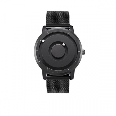 Ceasuri barbatesti - Ceas Eutour E024 cu bilute actionate magnetic, mecanism quartz elvetian, otel inoxidabil, negru