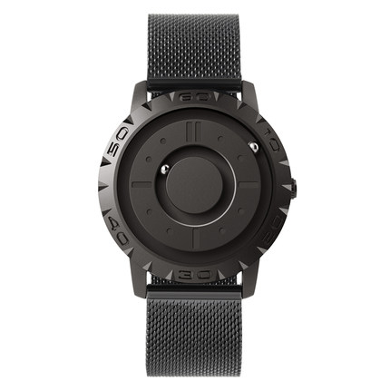 Ceasuri barbatesti - Ceas Eutour E030 cu bilute actionate magnetic, mecanism quartz elvetian, otel inoxidabil, negru
