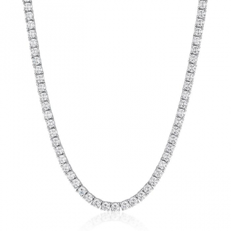 Colier Tennis unisex, pietre zirconiu, placat cu aur 18K, argintiu, 45 cm, inchizatoare clips, Tessero [1]